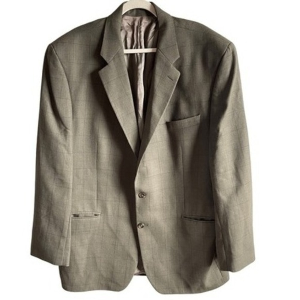 1998 VTG Lauren Ralph Lauren Mens‎ Plaid Wool Blazer Jacket 48 XL Made in Canada